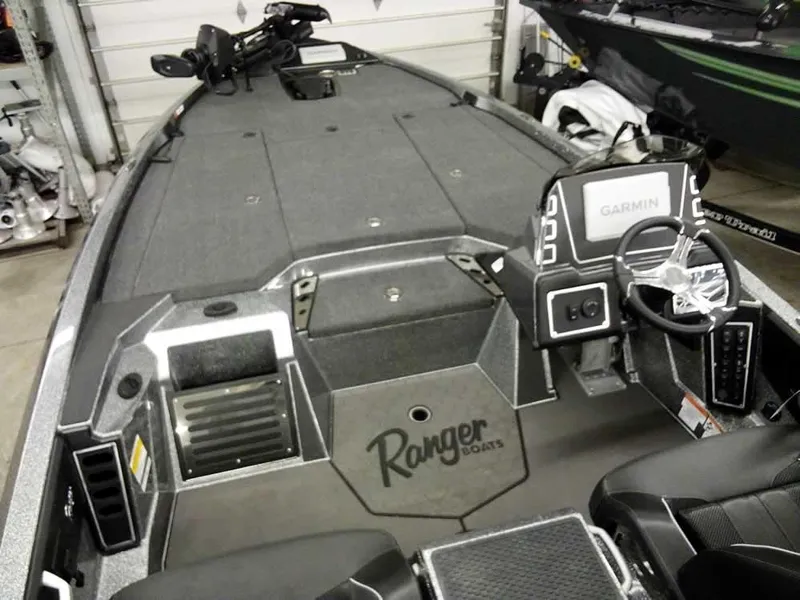 Slide: The Image of 2025 Ranger Z519R Cup-Equipped boat interior with Garmin system and spacious deck. - 12
