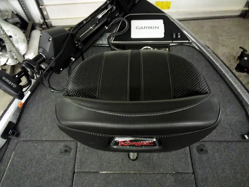 Slide: The Image of 2025 Ranger Z519R Cup-Equipped boat seat with Garmin equipment, black leather finish. - 18