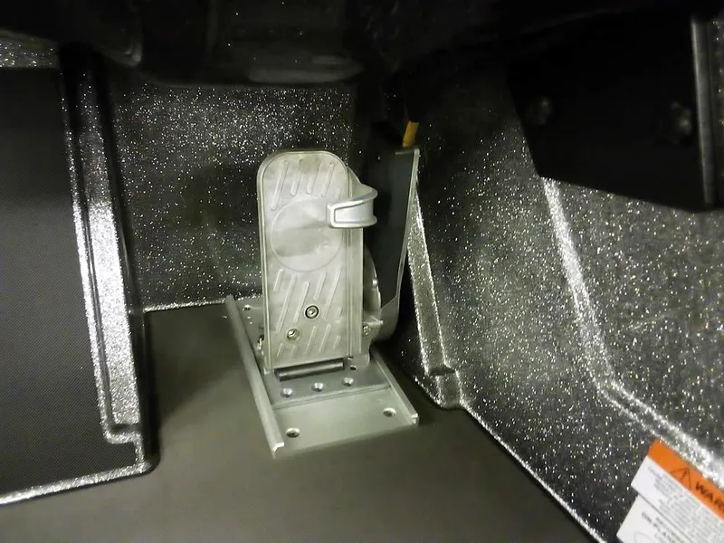 Slide: The Image of 2025 Ranger Z519R Cup-Equipped boat pedal, metallic interior detail. - 27