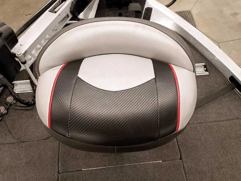 Slide: The Image of 2019 Ranger Z519 DC boat seat with black, white, and red accents. - 21