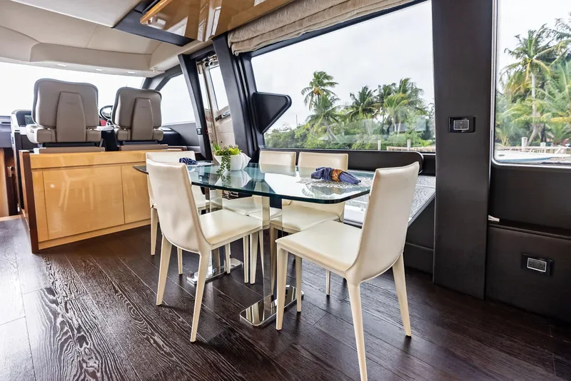 Slide: The Image of Luxurious interior of 2017 Azimut 72 Flybridge yacht with elegant dining area. - 32