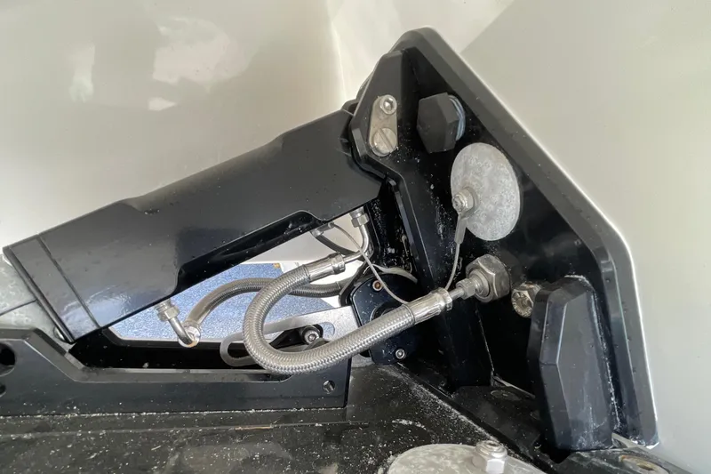 Slide: The Image of Close-up of 2009 Midnight Express 34' Open boat's mechanical components. - 44