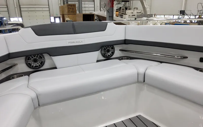 Slide: The Image of 2025 Formula 400 Super Sport Crossover interior with sleek seating and modern design. - 29