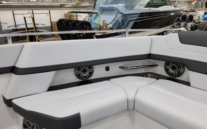 Slide: The Image of 2025 Formula 400 Super Sport Crossover interior with sleek seating and modern design. - 30