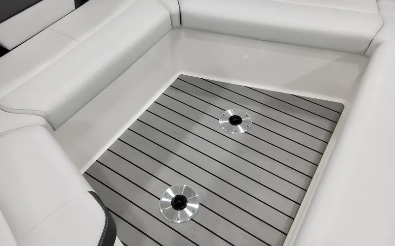 Slide: The Image of 2025 Formula 400 Super Sport Crossover interior with sleek seating and modern flooring. - 32