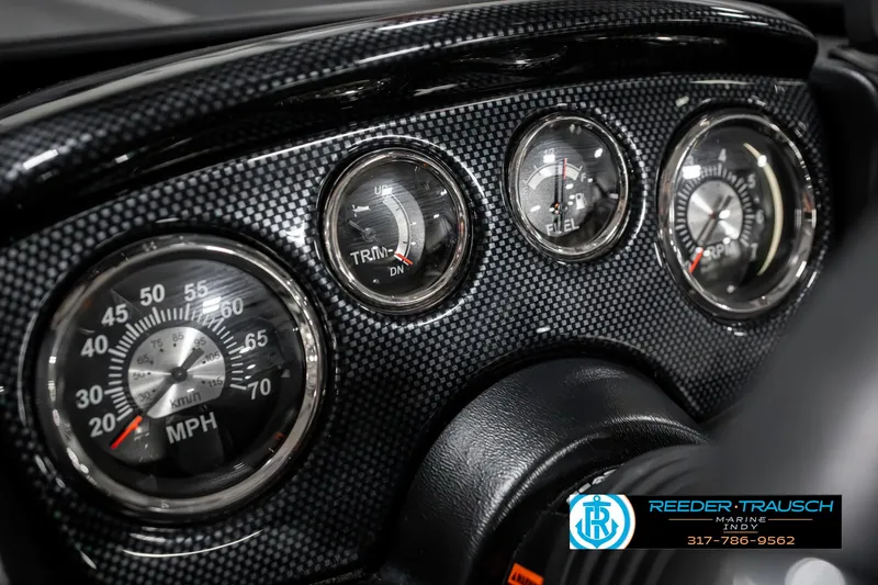 Slide: The Image of Dashboard of 2023 Lowe FM 1775 boat with speedometer and gauges. - 37