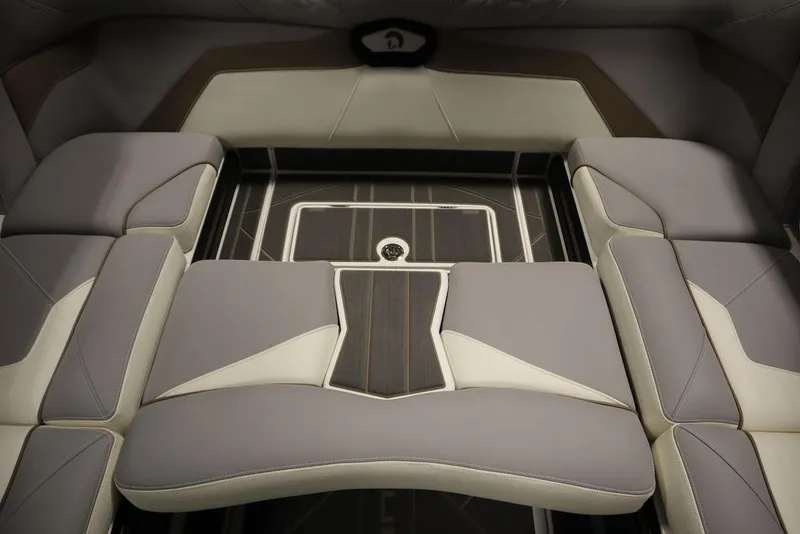 Slide: The Image of Interior seating of 2025 Centurion Ri245 boat, featuring modern design and comfortable upholstery. - 46