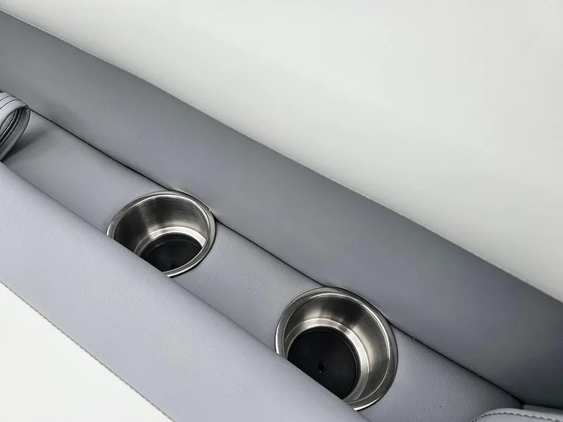 Slide: The Image of 2025 SunCatcher Select 322C interior with dual stainless steel cup holders. - 26