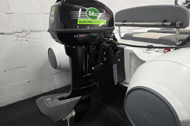 Slide: The Image of Electric outboard motor on a 2025 Gala A330HQ boat, showcasing eco-friendly design. - 5