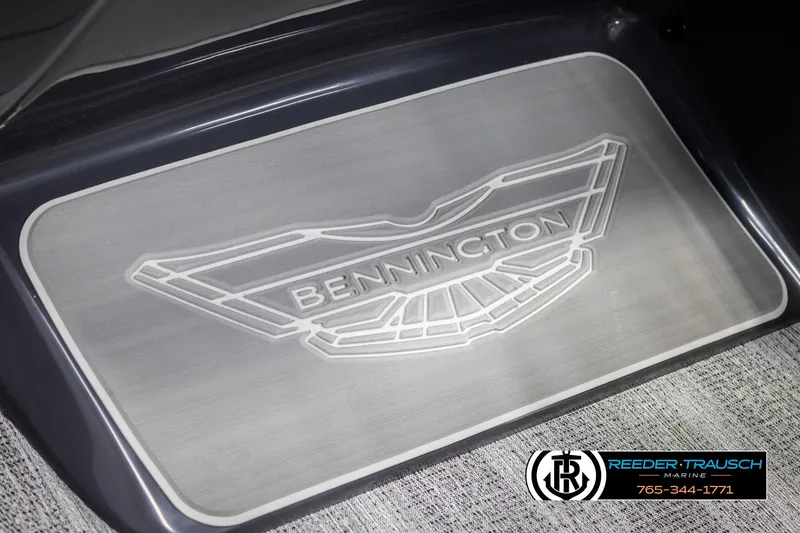 Slide: The Image of 2025 Bennington 22 MSBSE logo on a textured surface, featuring Reeder-Trausch Marine branding. - 45