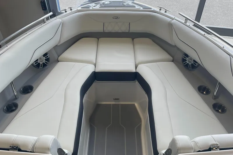 Slide: The Image of 2025 Regal LS4 Surf boat interior with spacious seating and modern design. - 8