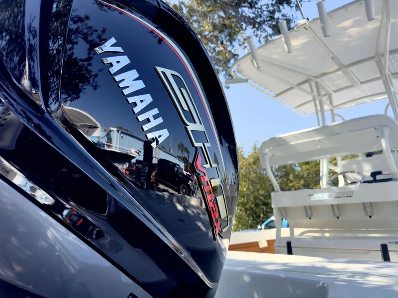 Slide: The Image of Yamaha engine on 2025 Pathfinder 2200TRS boat, featuring sleek design and modern technology. - 3