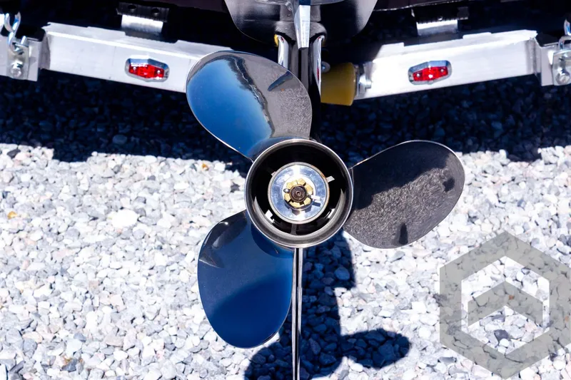 Slide: The Image of Propeller of 2025 G3 Bay 20 boat on gravel surface. - 24