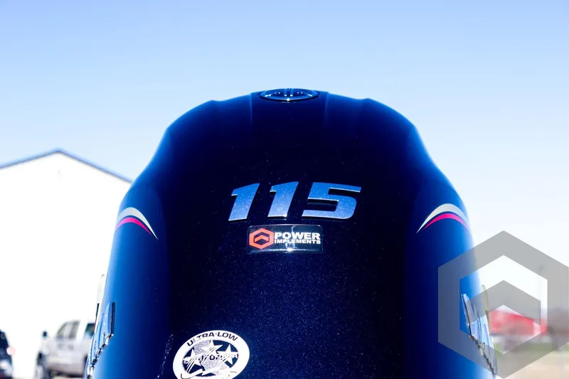 Slide: The Image of 2025 G3 Bay 20 boat engine with 115 horsepower, Power emblem visible. - 25