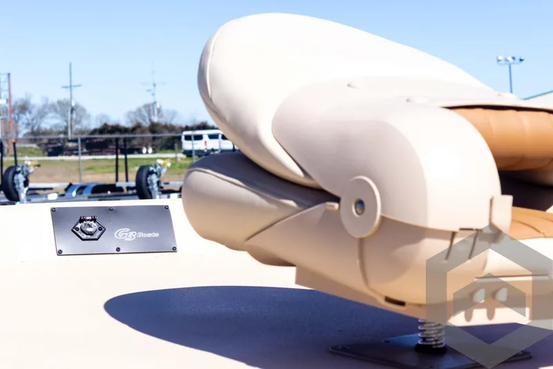 Slide: The Image of 2025 G3 Bay 20 boat seat and control panel in outdoor setting. - 27
