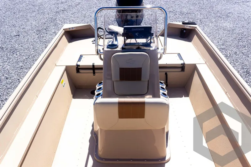 Slide: The Image of 2025 G3 Bay 20 boat interior with steering console and seating. - 33