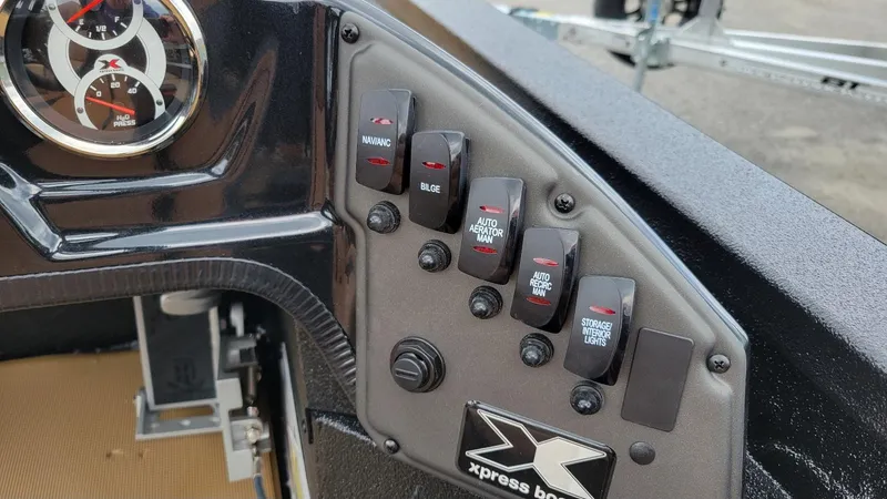 Slide: The Image of Control panel of 2026 Xpress H20 Bass boat with Yamaha Vmax 175 engine. - 8