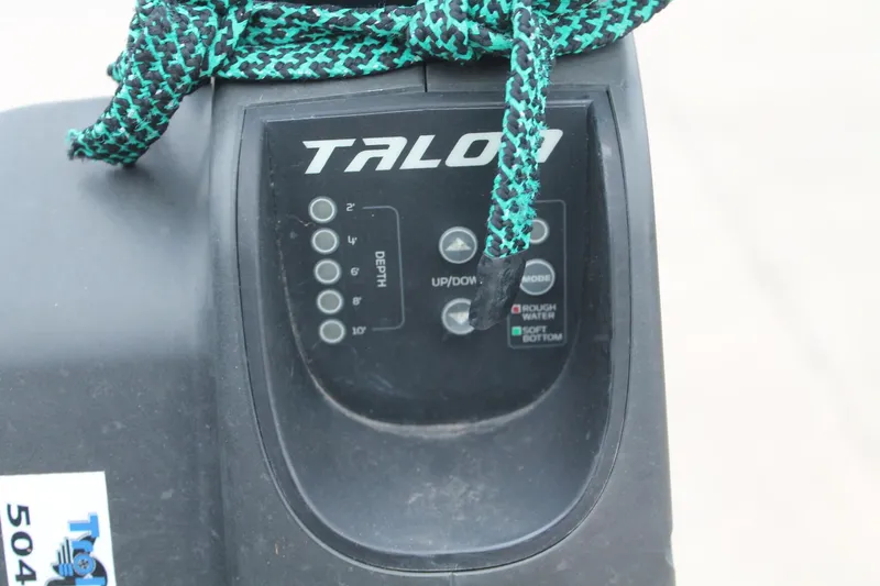 Slide: The Image of Close-up of Talon depth control panel on 2023 Excel Catfish Pro 21 Side Console. - 16