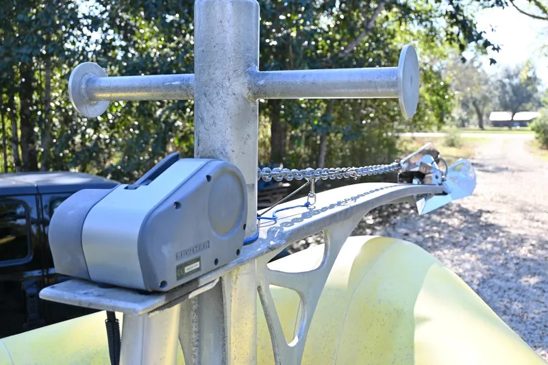 Slide: The Image of Ribcraft 9.0 boat anchor system, 2007 model, with winch and chain mechanism. - 28