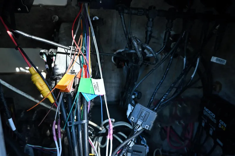 Slide: The Image of Wiring and electronics inside a 2007 Ribcraft 9.0 boat. - 36