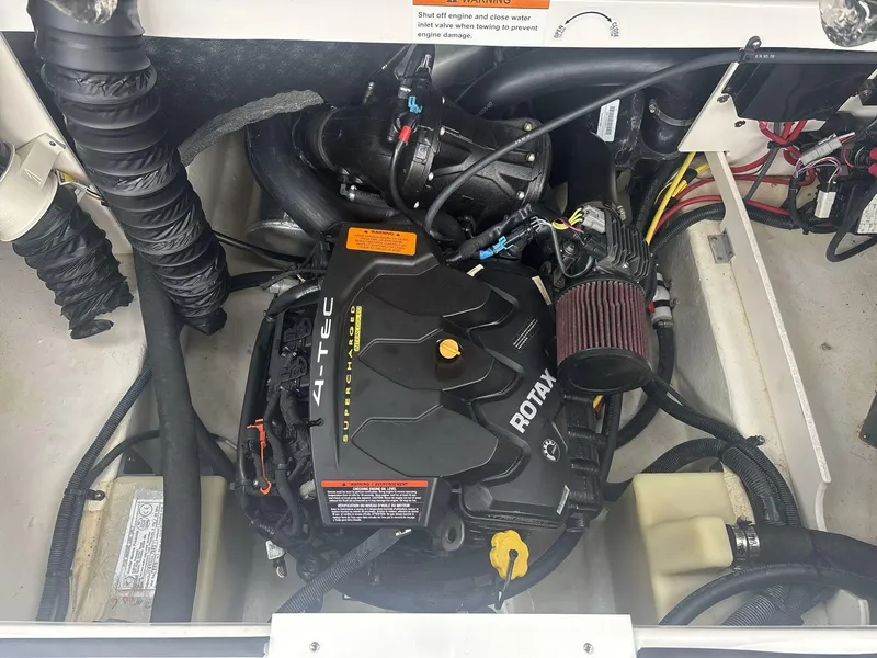 Slide: The Image of Engine compartment of a 2017 Chaparral 203 Vortex boat with Rotax 4-TEC engine. - 16