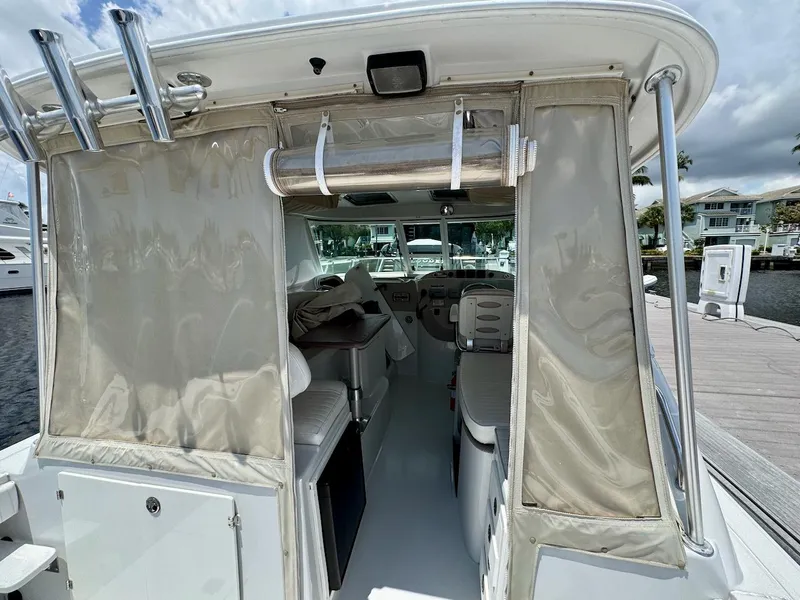 Slide: The Image of Rear view salon entry point, shade cloths on - 29