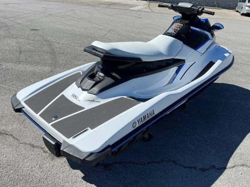 Slide: The Image of 2017 Yamaha WaveRunner EX Sport jet ski on pavement, rear view. - 18