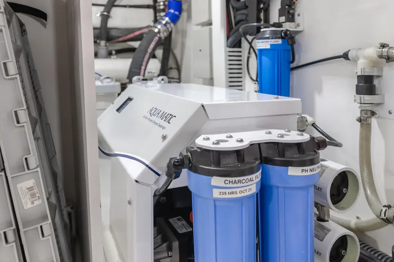 Slide: The Image of Water filtration system in 2015 Ocean Alexander 72 yacht engine room. - 15