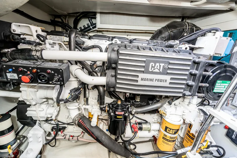 Slide: The Image of Engine room of 2009 Azimut 62S yacht with CAT Marine Power system. - 46