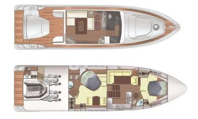 Slide: The Image of 2009 Azimut 62S yacht floor plan, showcasing interior layout and design features. - 48