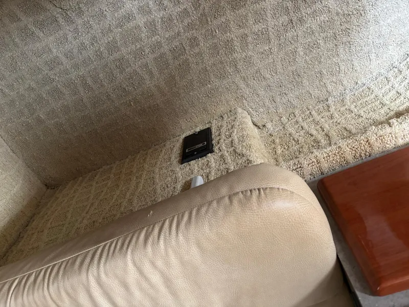 Slide: The Image of Interior of 2008 Formula 37 PC with beige upholstery and carpeted flooring. - 48