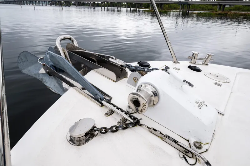 Slide: The Image of Bow of 2009 American Tug 49 Limited with anchor and winch system. - 40