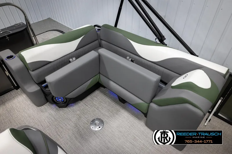 Slide: The Image of Luxurious seating in 2025 Avalon LSZ CRB boat, featuring modern design and premium materials. - 24