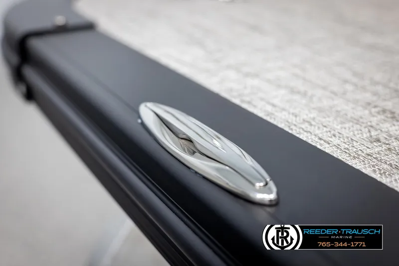 Slide: The Image of 2025 Avalon LSZ CRB boat detail with sleek chrome cleat and textured surface. - 46