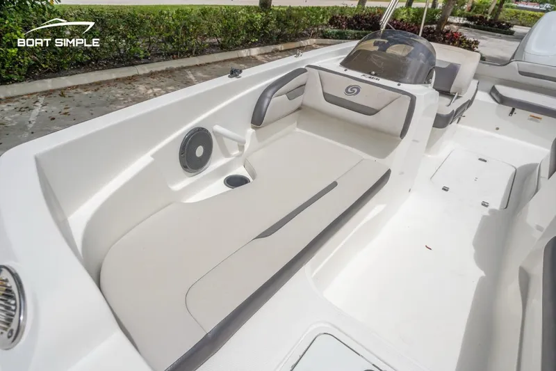Slide: The Image of 2021 Hurricane SunDeck Sport 205 OB interior with spacious seating and modern design. - 12