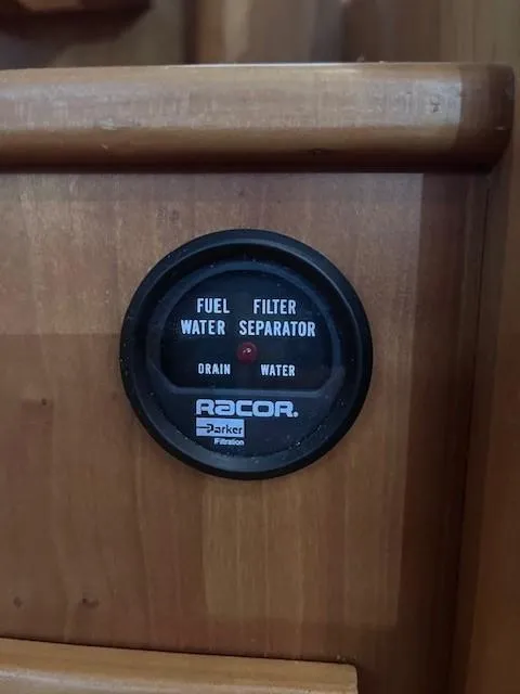 Slide: The Image of Racor fuel water filter separator on 2011 Sabre 40 Sedan boat interior. - 27