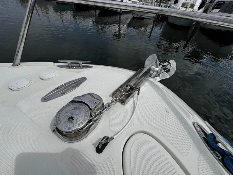Slide: The Image of 2008 Hydra-Sports Vector 3300 VX boat anchor and winch system at dock. - 42