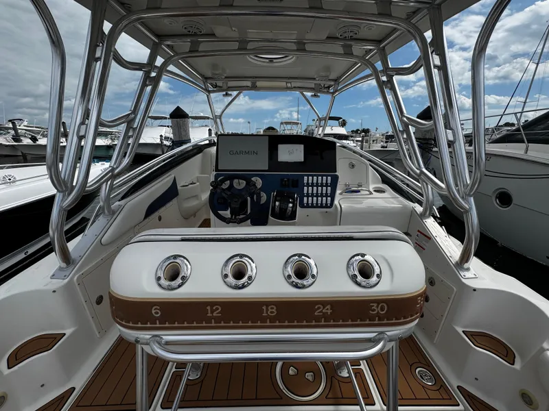 Slide: The Image of 2008 Hydra-Sports Vector 3300 VX boat cockpit with Garmin navigation system. - 8