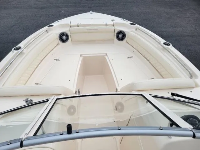 Slide: The Image of 2025 Grady-White Freedom 215 boat interior with spacious seating and modern design. - 8