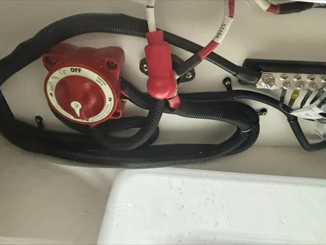 Slide: The Image of 2024 Sea Ray 210 SPX boat electrical wiring and switch panel. - 4