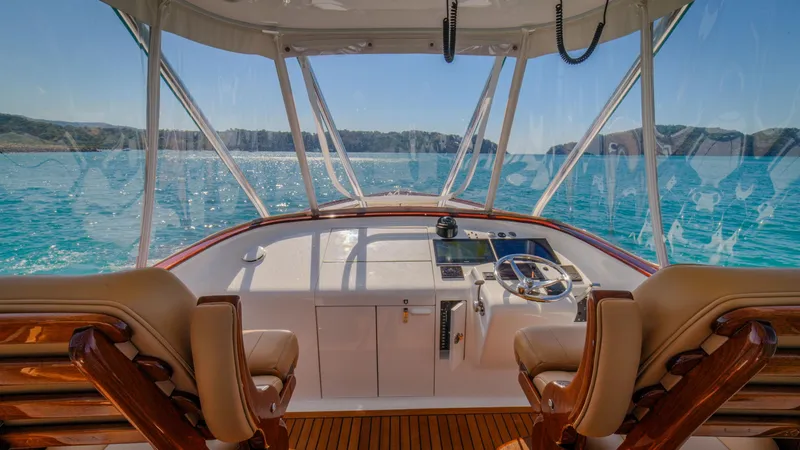 Slide: The Image of 2024 Maverick Yachts Costa Rica 36 Walkaround helm with ocean view. - 19