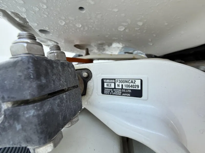 Slide: The Image of Yamaha F300NCA2 engine label on Jeanneau Leader 7.5 CC, 2021 model. - 46