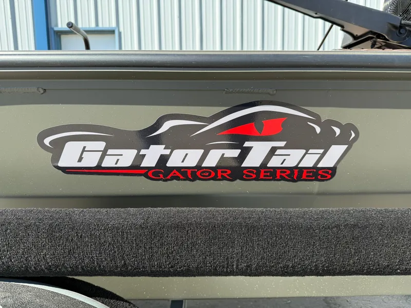 Slide: The Image of 2025 Gator Tail 1748 Gator Series logo on boat exterior. - 10