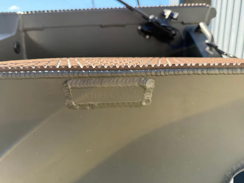 Slide: The Image of 2025 Gator Tail 1748 Gator Series boat, close-up of welded detail. - 11