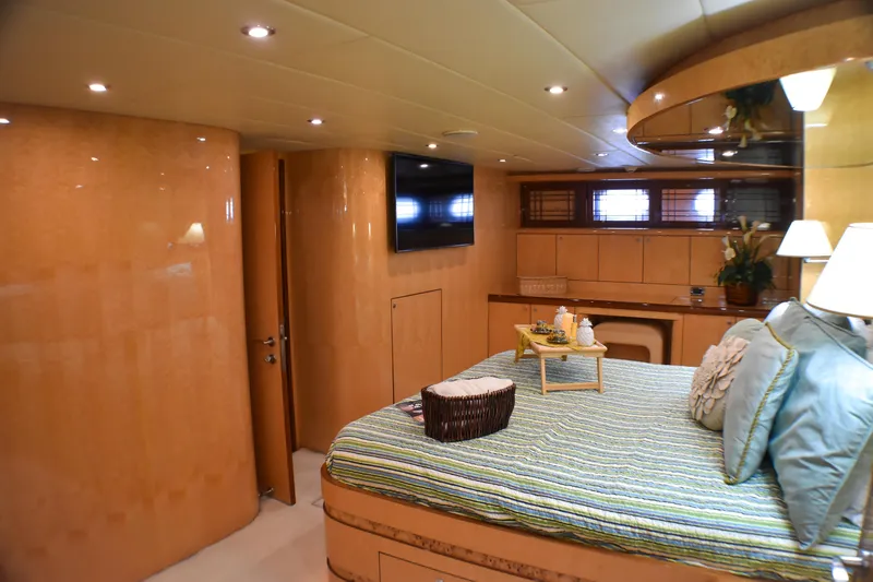 Slide: The Image of Luxurious 2006 Johnson Country Kitchen yacht bedroom with modern decor and ambient lighting. - 15
