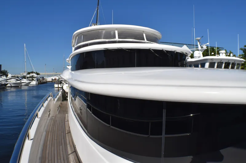 Slide: The Image of Luxury yacht docked at marina, Johnson Country Kitchen model, 2006. - 2