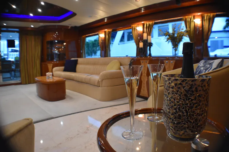 Slide: The Image of Luxurious yacht interior with champagne, elegant seating, and ambient lighting, Johnson Country Kitchen 2006. - 38