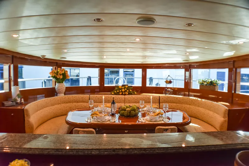 Slide: The Image of Luxurious yacht dining area with elegant table setting, Johnson Country Kitchen 2006 model. - 45