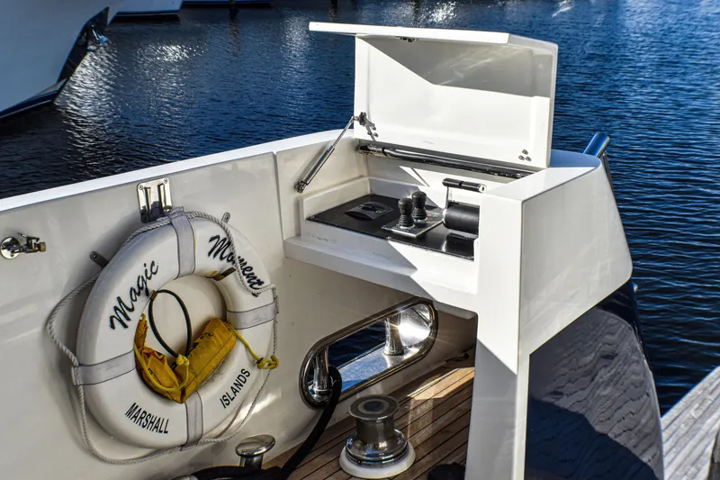 Slide: The Image of Control panel and life preserver on 2006 Johnson Country Kitchen yacht deck. - 6