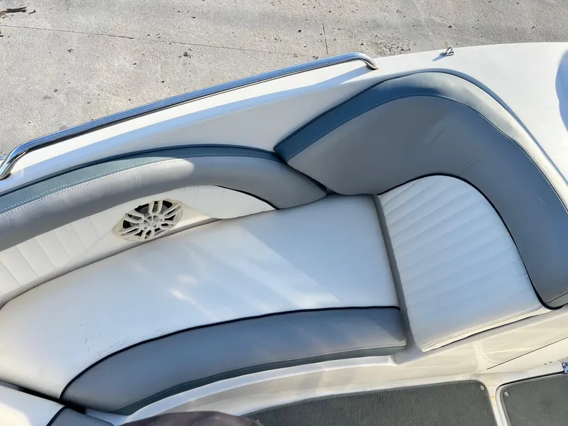 Slide: The Image of 2008 Yamaha Boats SX230 High Output interior seating with speaker detail. - 9